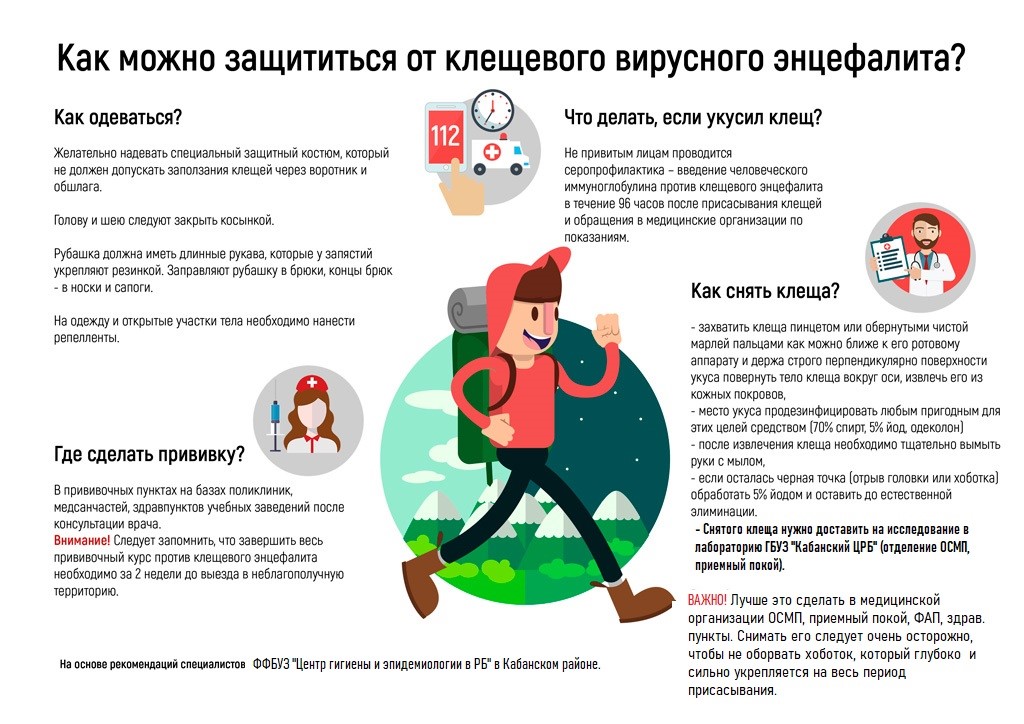 Памятка для населения по профилактике клещевого вирусного энцефалита.